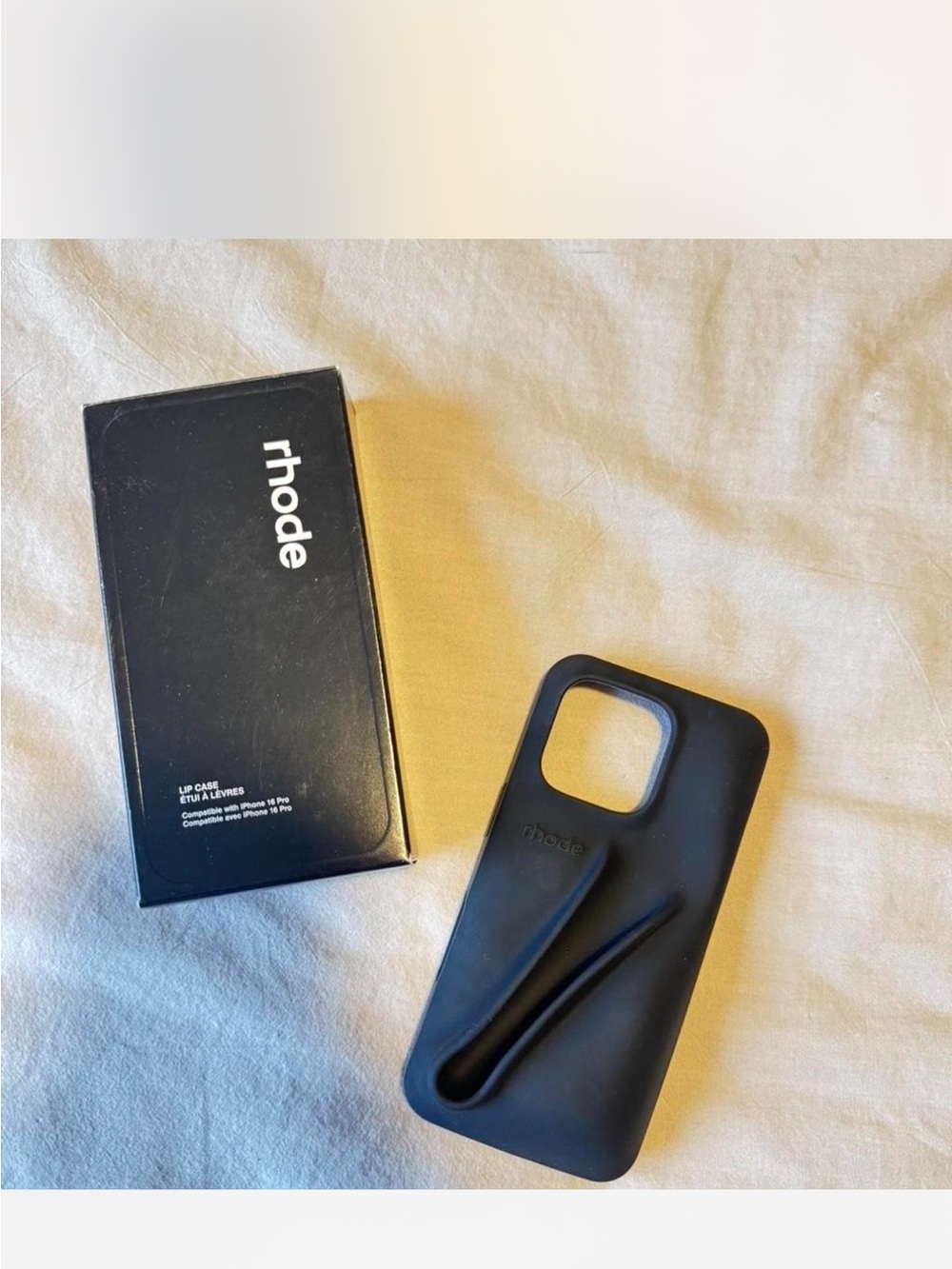 RHODE Black Silicone iPhone Case with Built-In Lip Carry
